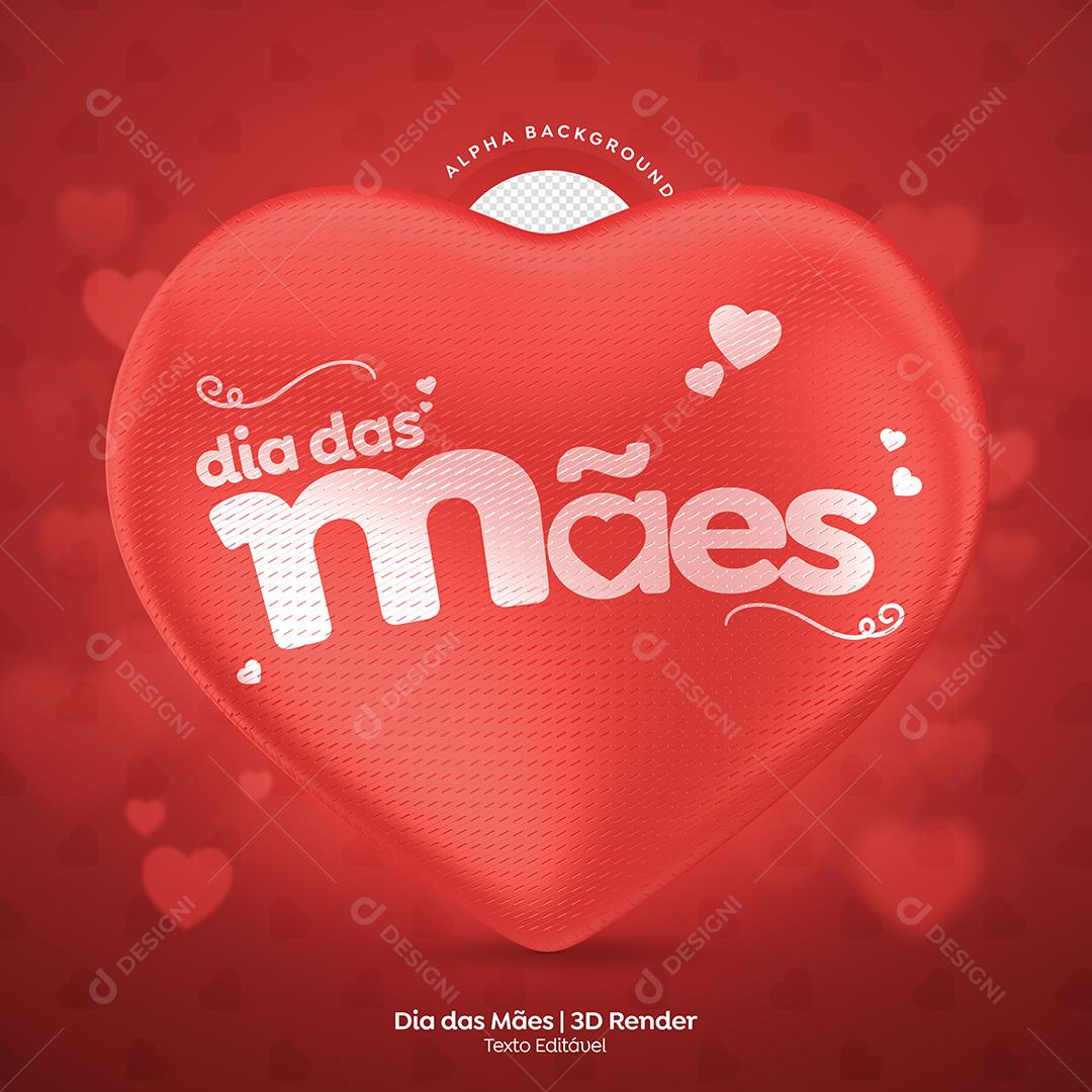 Dia Das Mães Selo 3D Para Composição PSD