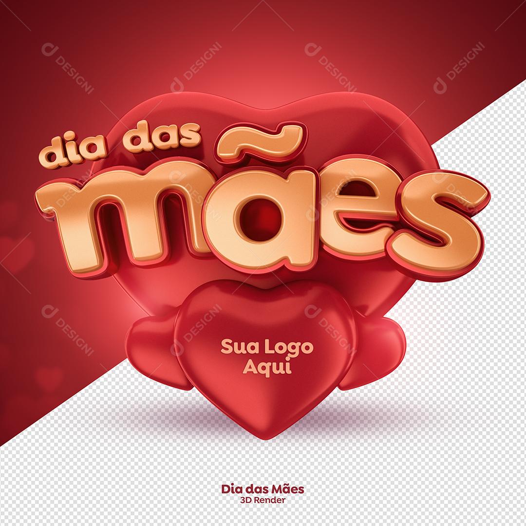 Selo 3D Dia Das Mães Para Composição PSD