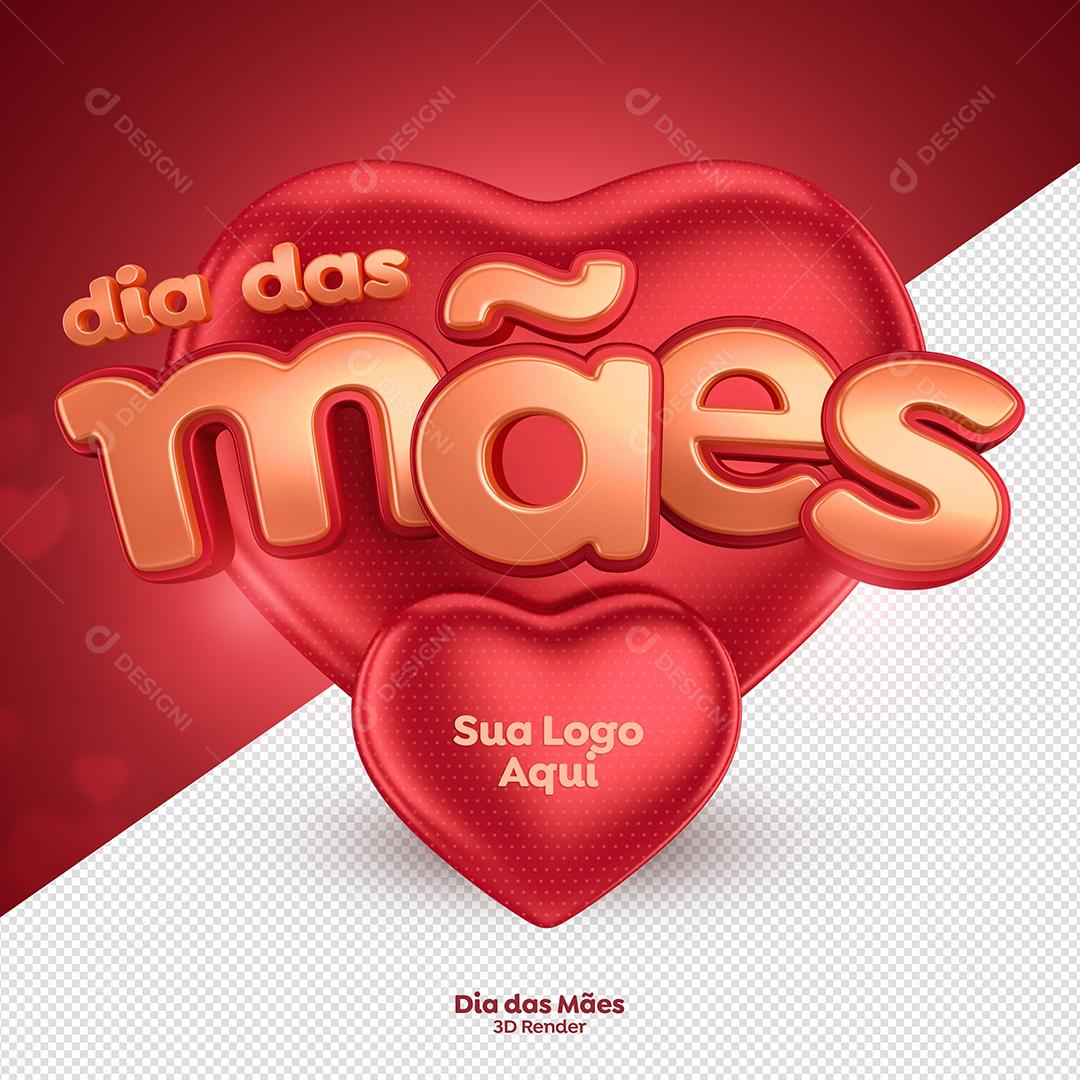 Dia Das Mães Selo 3D Para Composição PSD