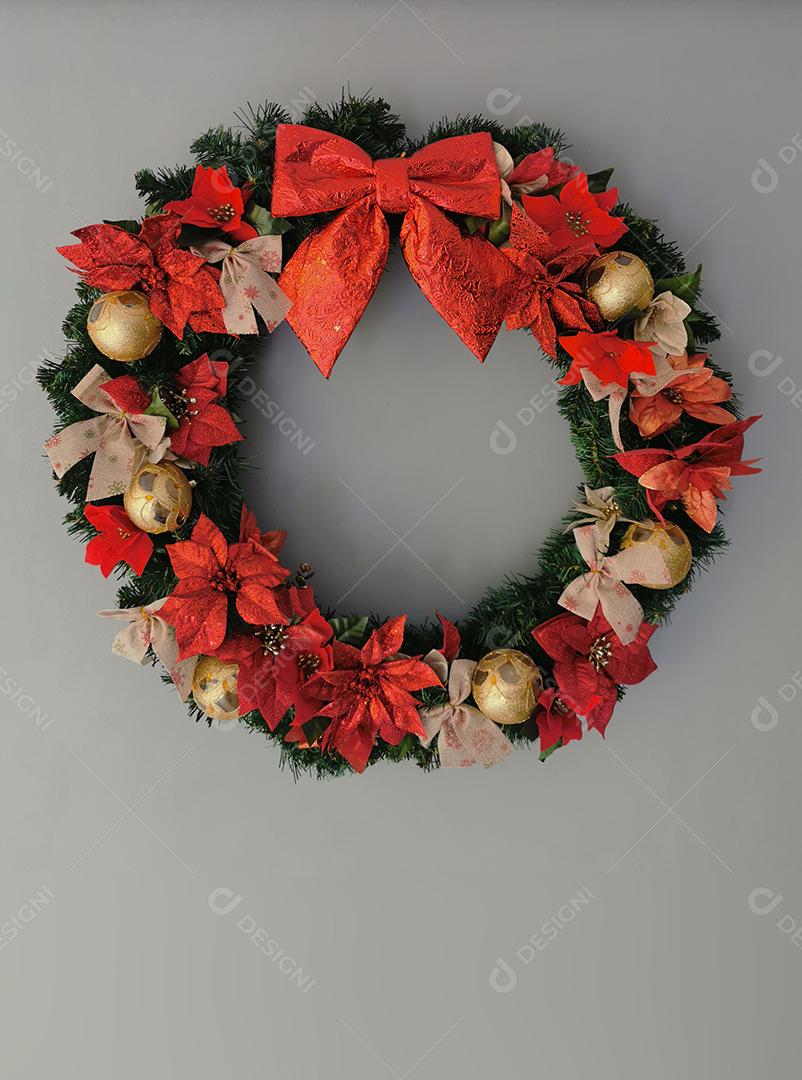 Vista de uma linda guirlanda de Natal