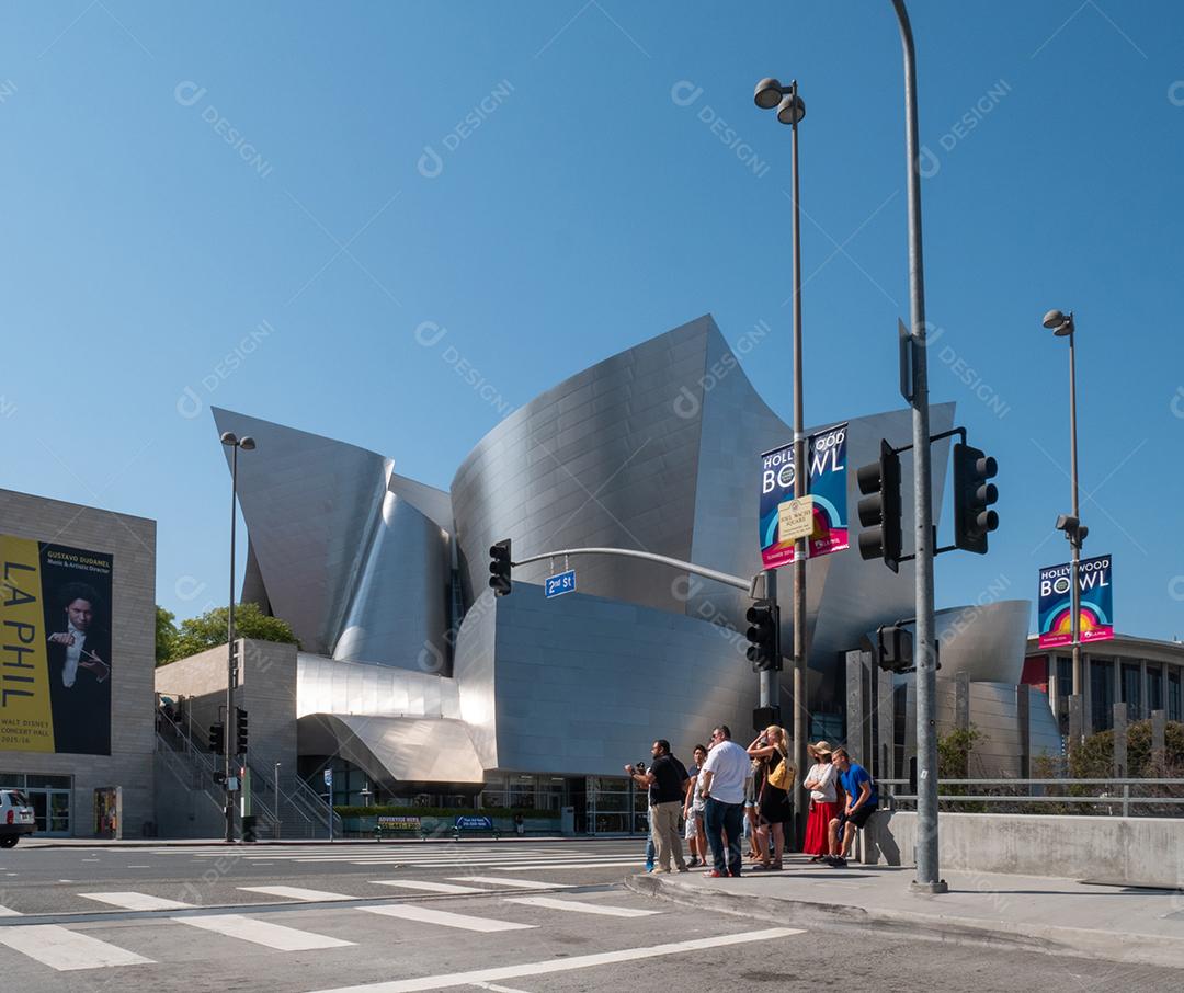Vista das ruas do centro de Los Angeles.