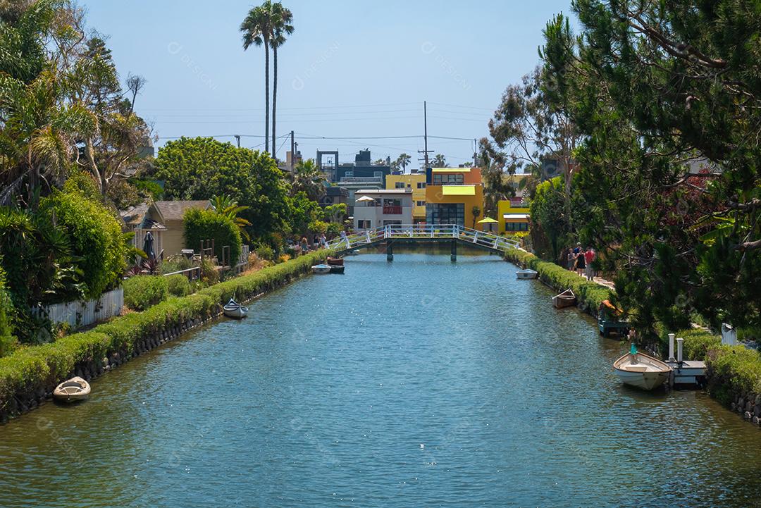 Bela vista dos canais de Venice Beach na Califórnia.