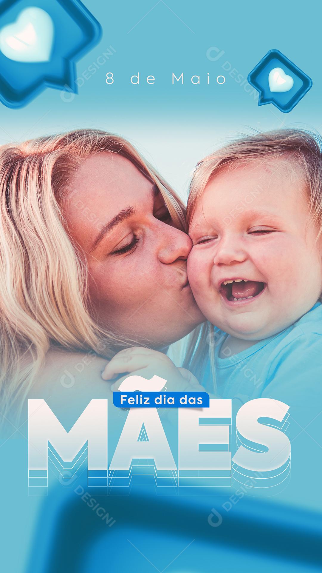 Stories Feliz Dia Das Mães Social Media PSD Editável