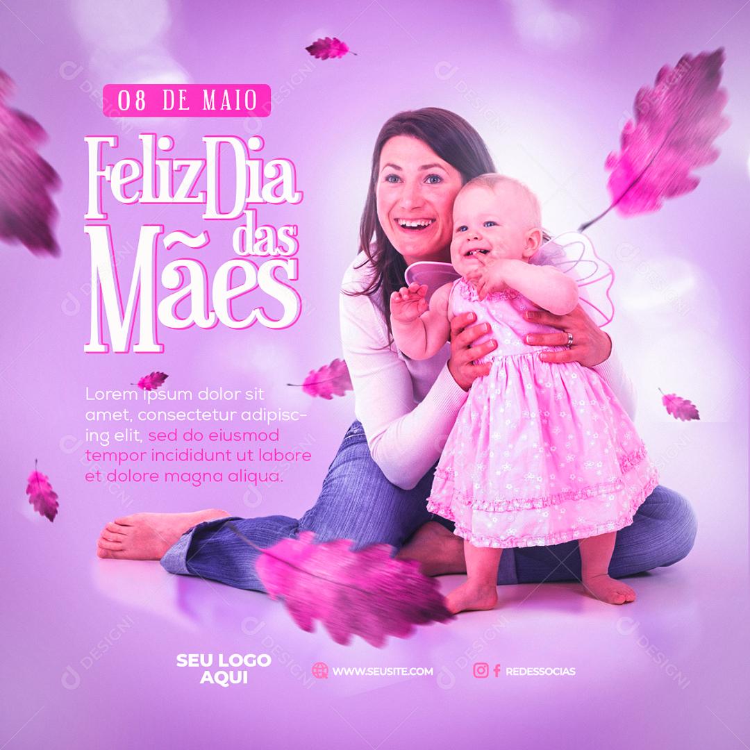 Social Media Feliz Dia Das Mães 8 de Maio PSD Editável