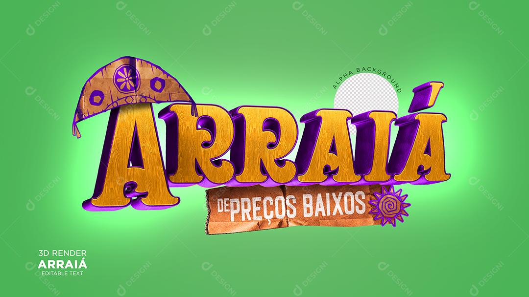 Selo 3D Arraiá de Preços Baixos para Composição PSD