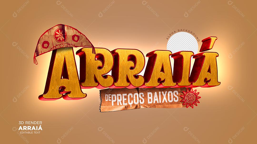 Selo 3D Arraiá de Preços Baixos para Composição PSD