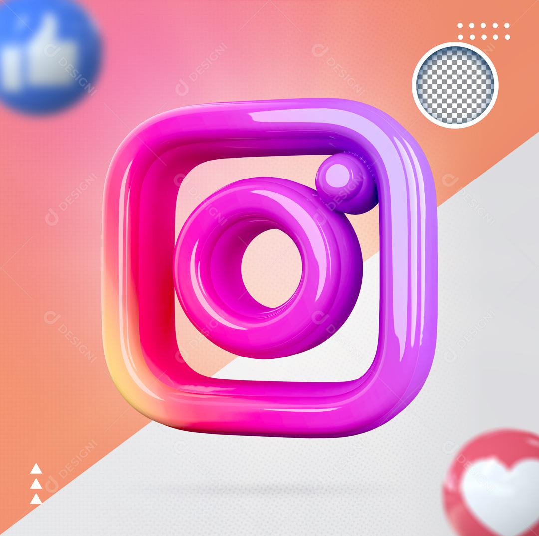 Instagram Elemento 3D Para Composição PSD