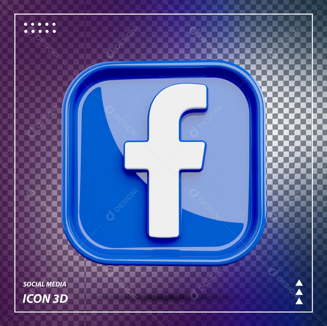 Elemento 3D Facebook Para Composição PSD