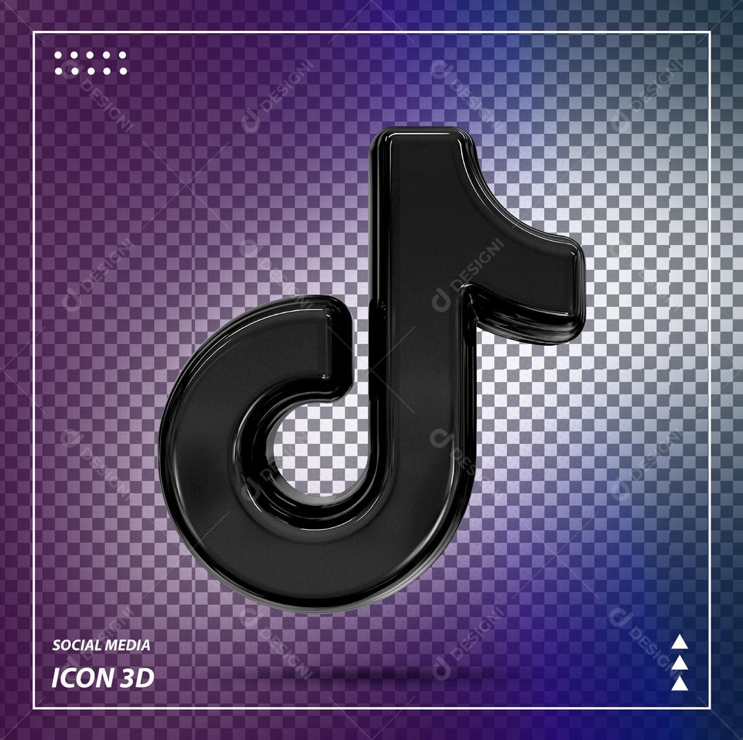 Elemento 3D Tiktok Para Composição PSD