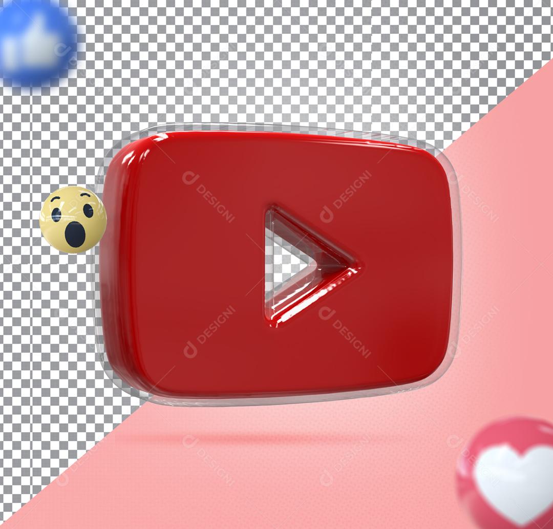 Youtube 3D Element For Composition PSD