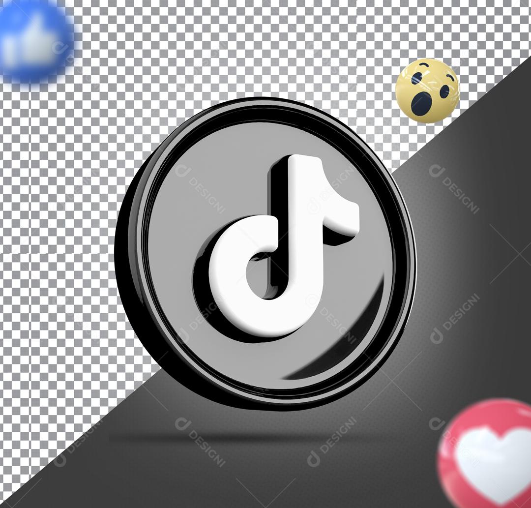 Tiktok 3D Elemento Para Composição PSD