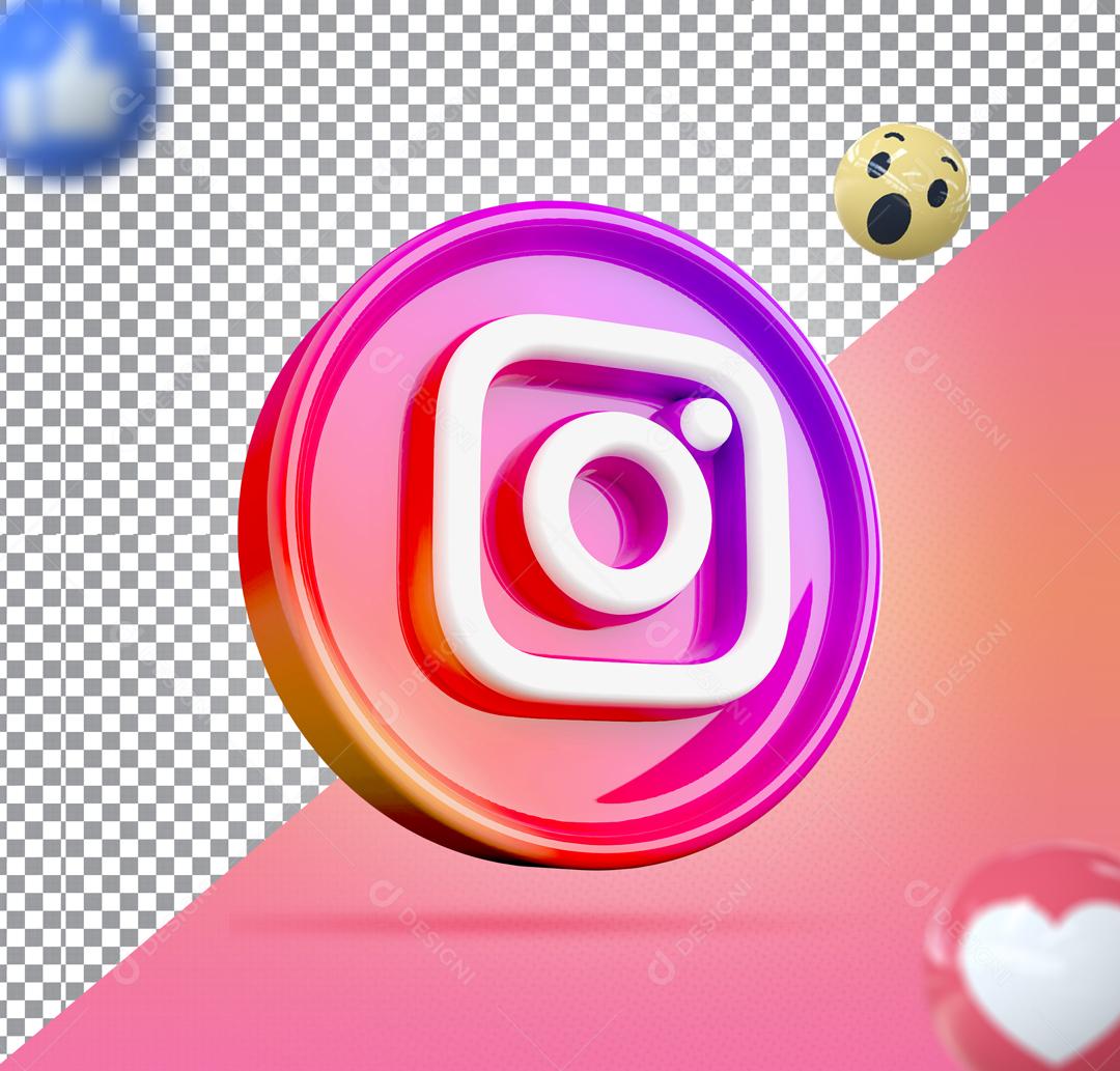 Instagram Elemento 3D Para Composição PSD