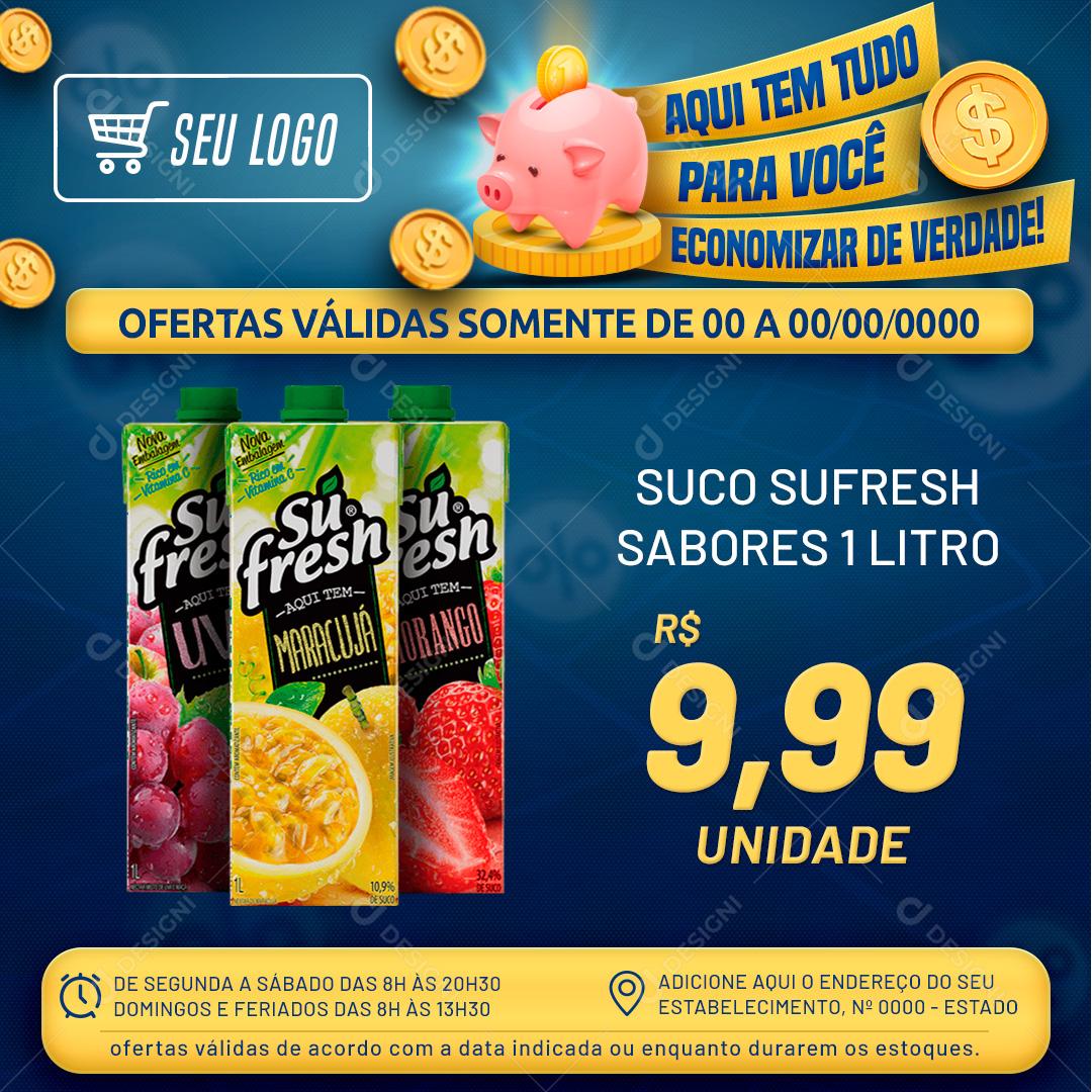 Encarte Supermercado Aqui Tem Tudo Para Você Social Media PSD Editável