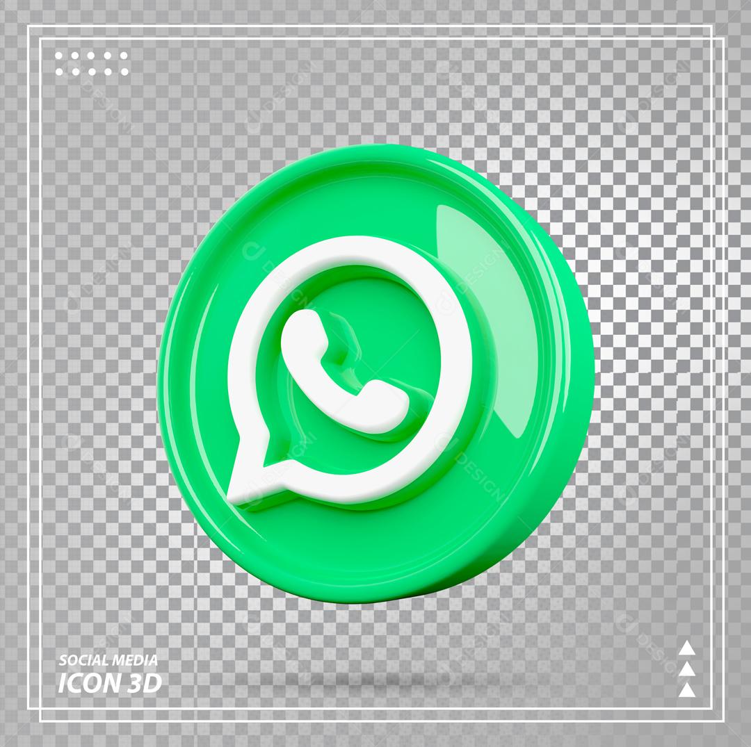 Ícone WhatsApp 3D Para Composição PSD