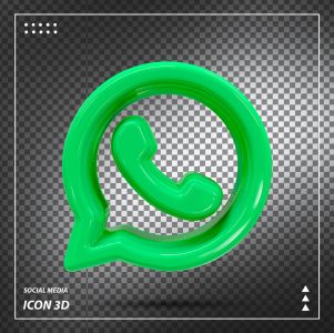Elemento 3D Whatsapp Para Composição PSD