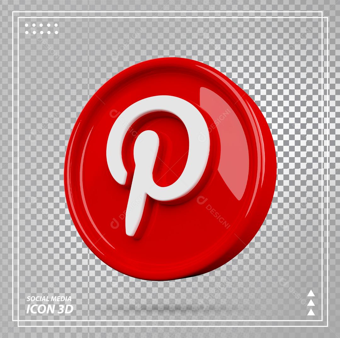 Pinterest 3D Elemento Para Composição PSD
