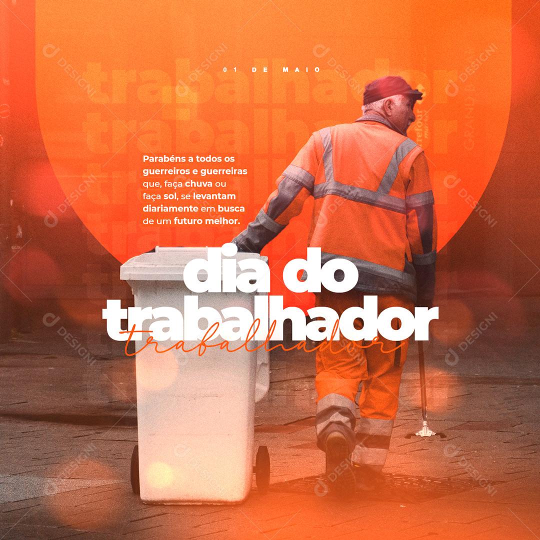 Social Media Parabéns a Todos os Guerreiros e Guerreiras Dia do Trabalhador PSD Editável