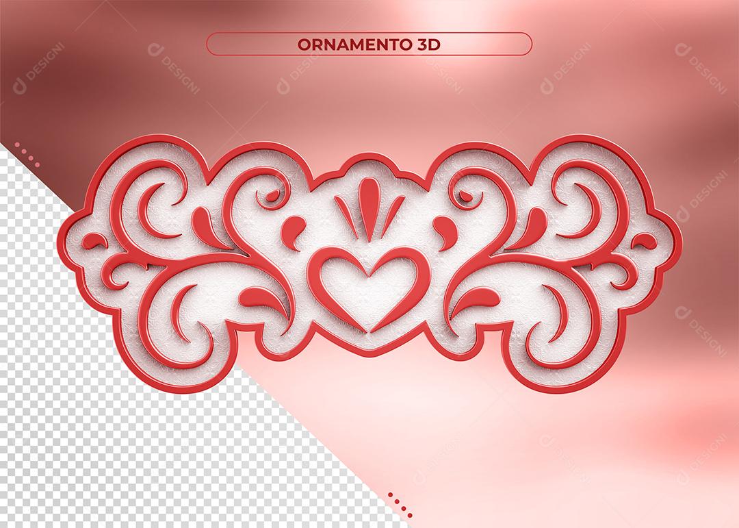 Elemento 3D Ornamento Para Composição PSD