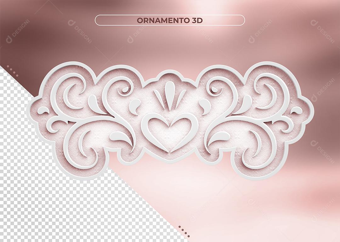 Ornamento Decorativo Elemento 3D Para Composição PSD