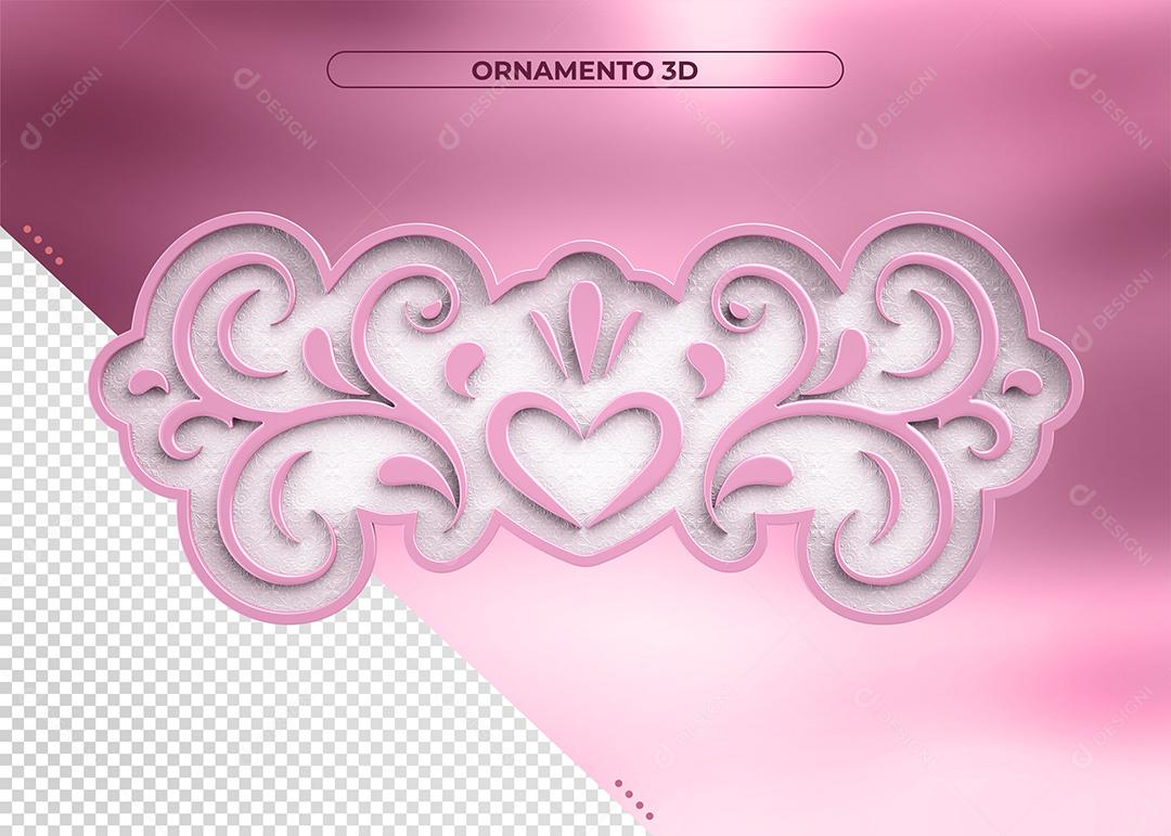 Ornamento Elemento 3D Para Composição PSD