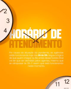 Post Horário de Atendimento Social Media PSD Editável