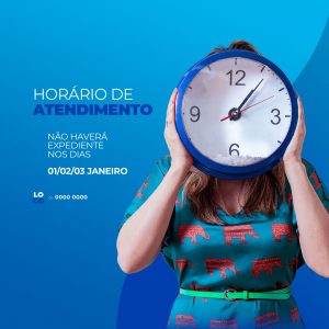 Post Horário de Atendimento Social Media PSD Editável