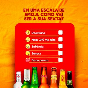 Social Media Distribuidora Escala de Emoji Cervejas PSD Editável