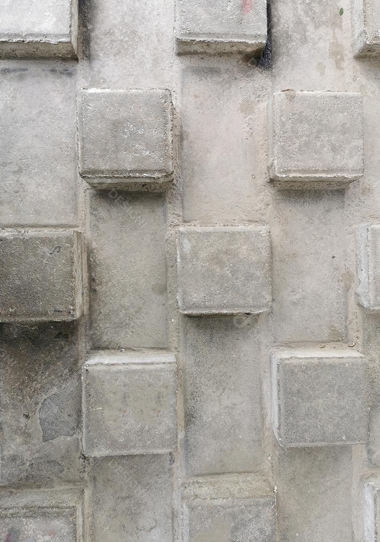 Vista superior da textura geométrica de cimento.