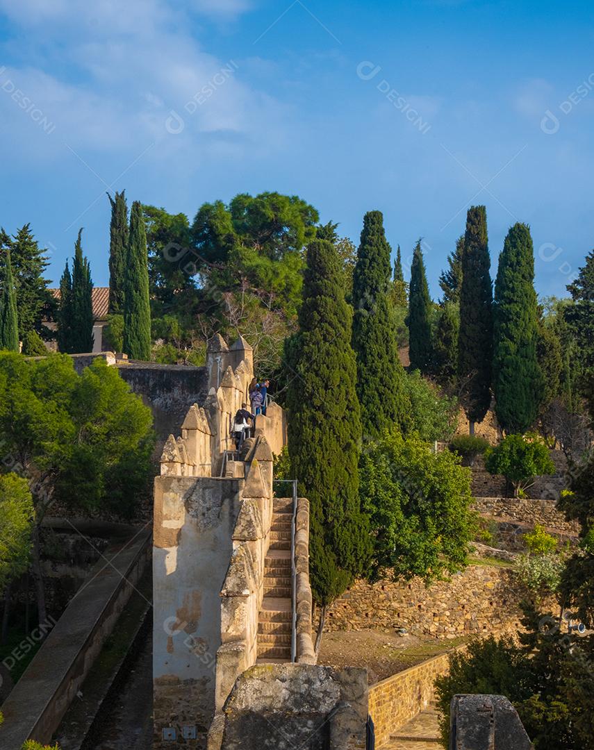 Vista aérea e panorâmica na cidade de Málaga na Espanha