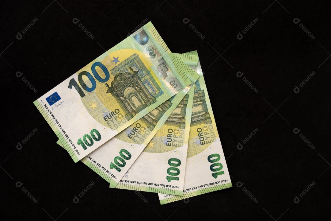 Detalhes em notas de 100 Euros