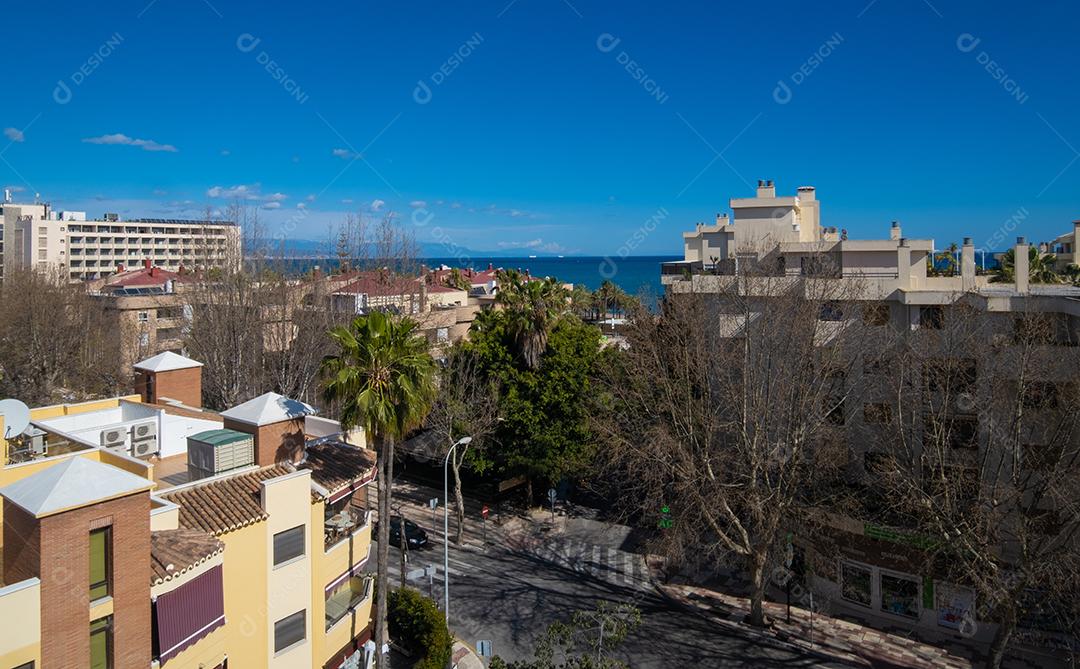 Vista do telhado da praia de Torremolinos.