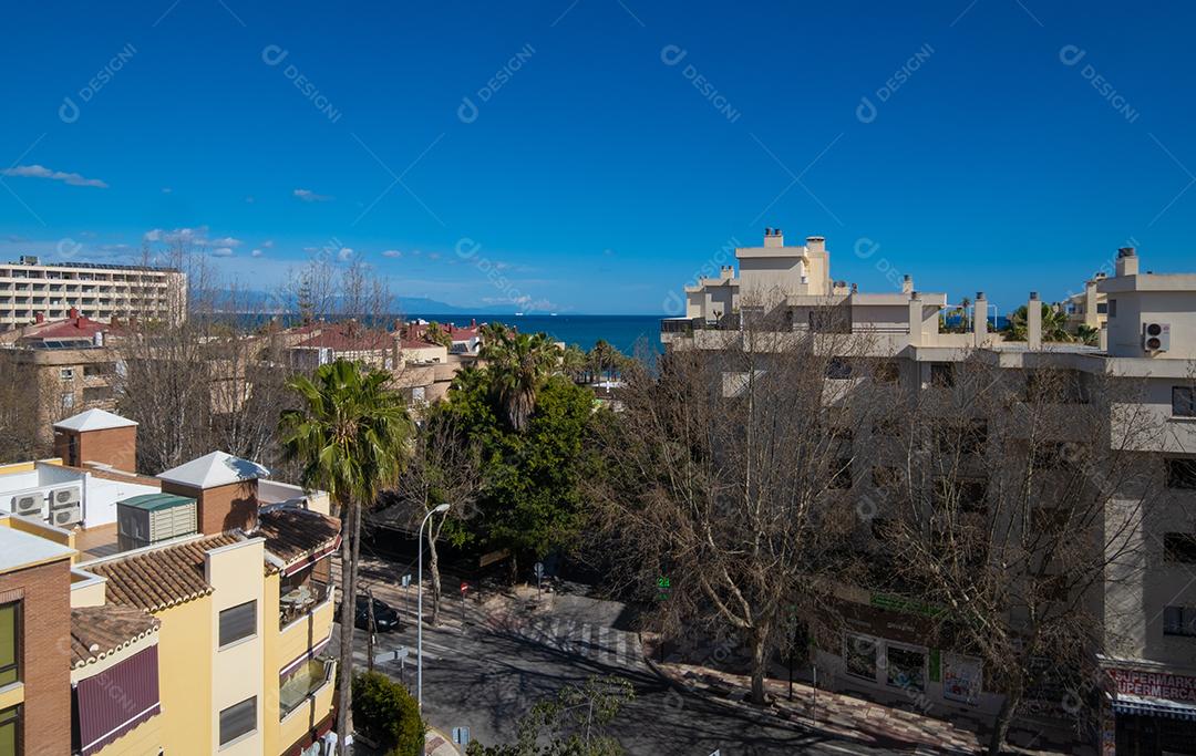 Vista do telhado da praia de Torremolinos.