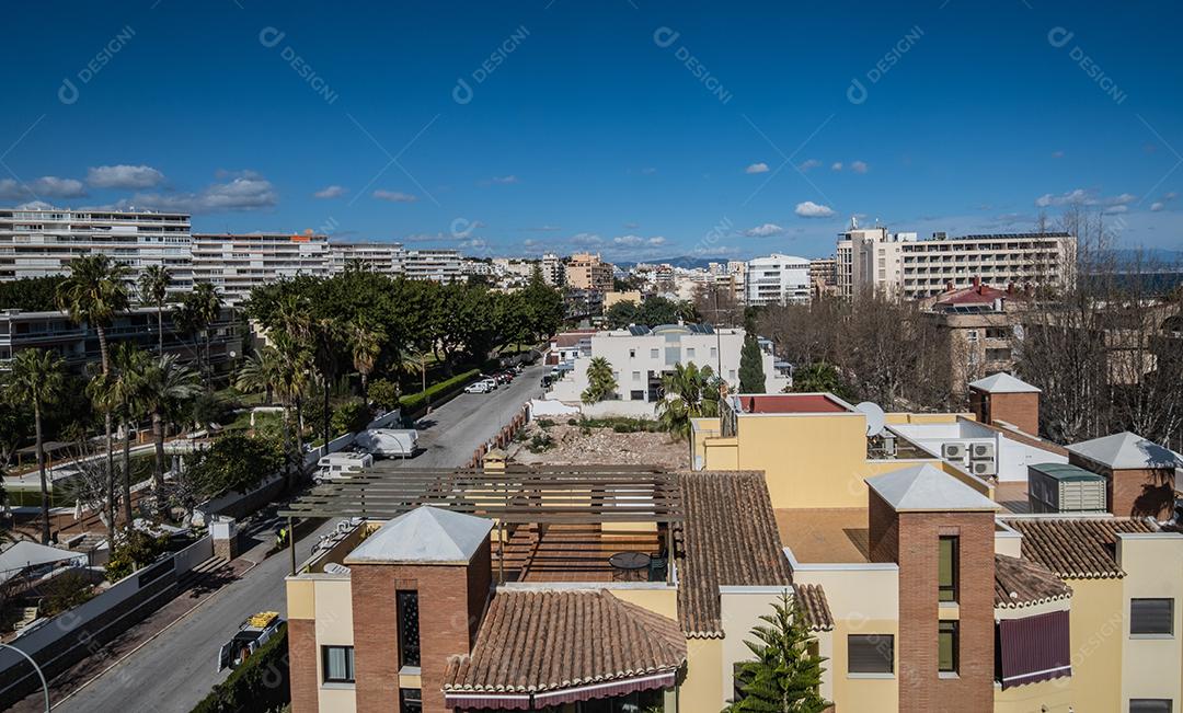 Vista do telhado da praia de Torremolinos.
