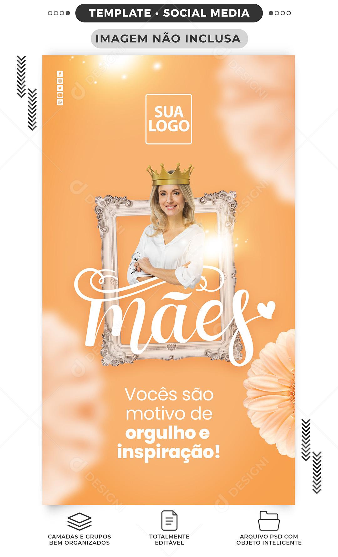 Story de Mídia Social Instagram Dia das Mães Com Amor e Amor PSD Editável