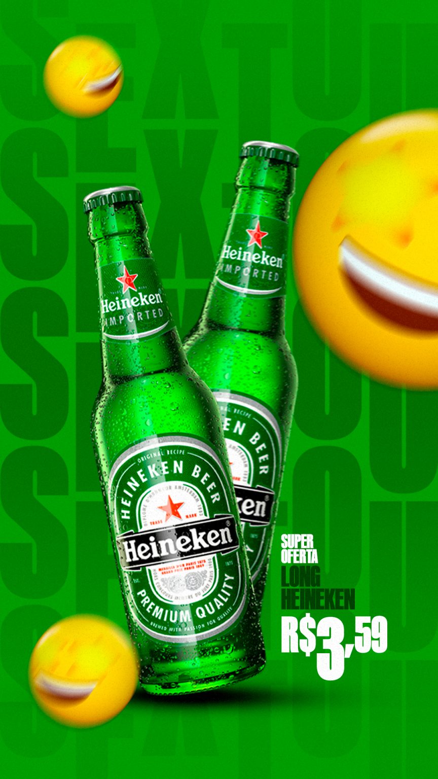 Social Media Story Distribuidora Sextou Cerveja Heineken PSD Editável