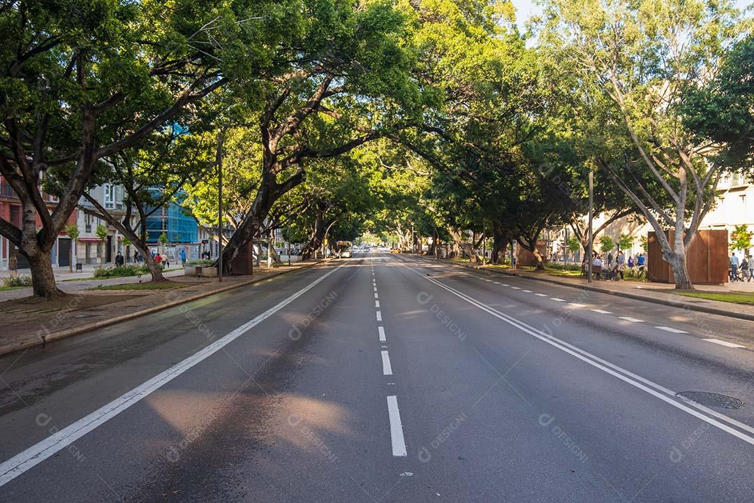 Vista da avenida principal no centro de Málaga.