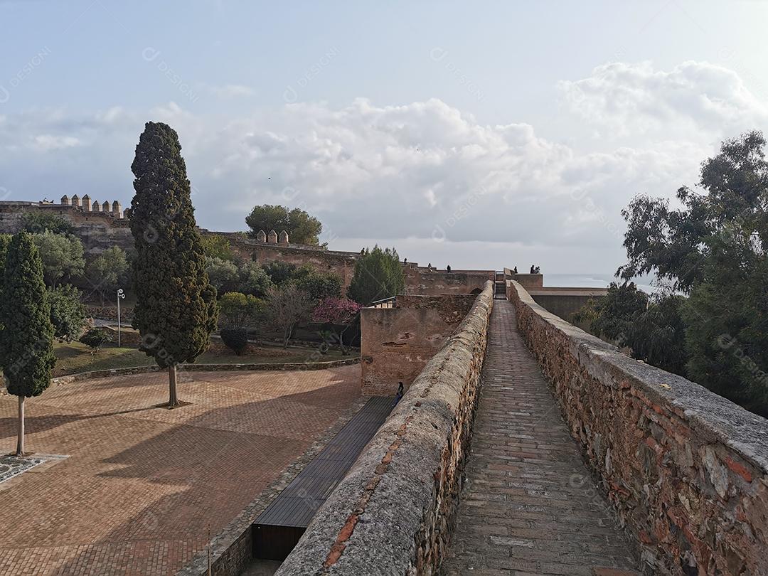 Vista de alto ângulo da cidade de Málaga do Castelo de Gibralfaro.