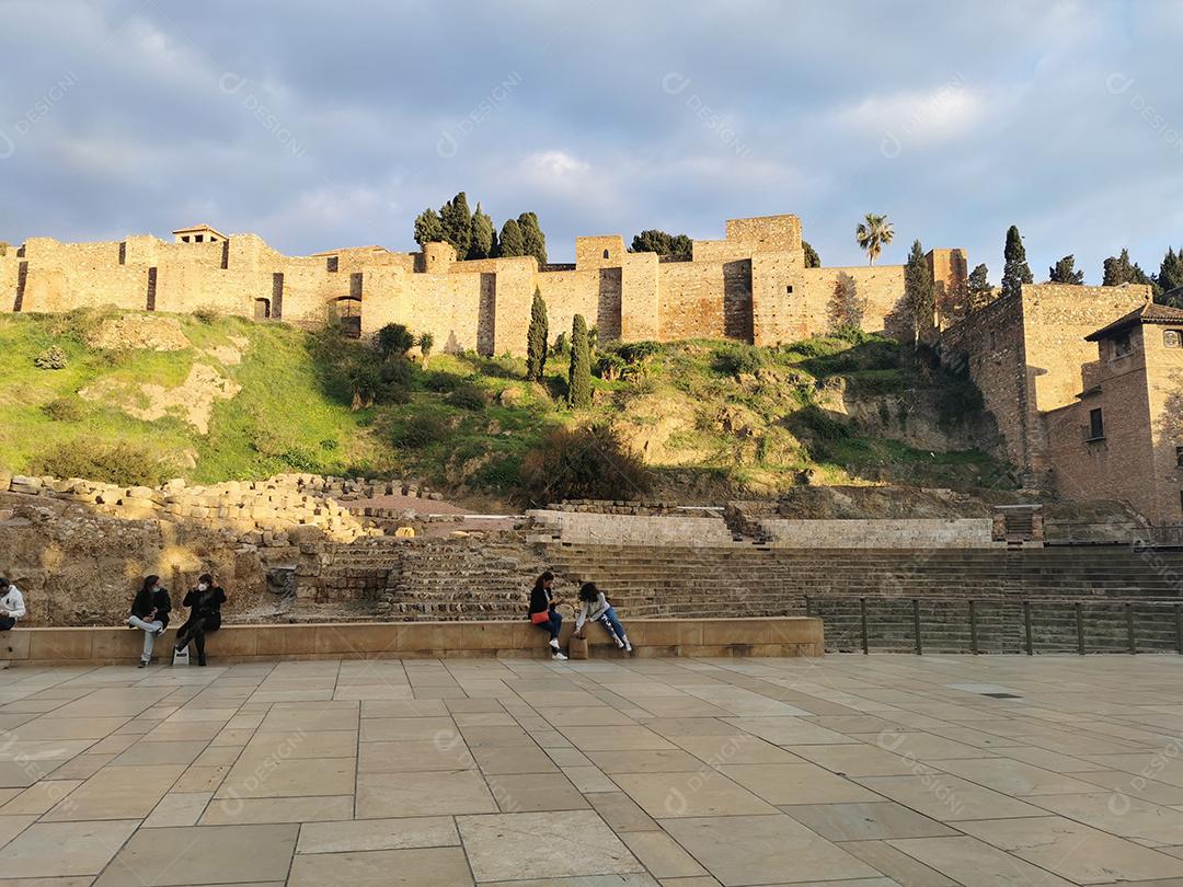 Vista do Castelo de Alcazaba em Málaga.