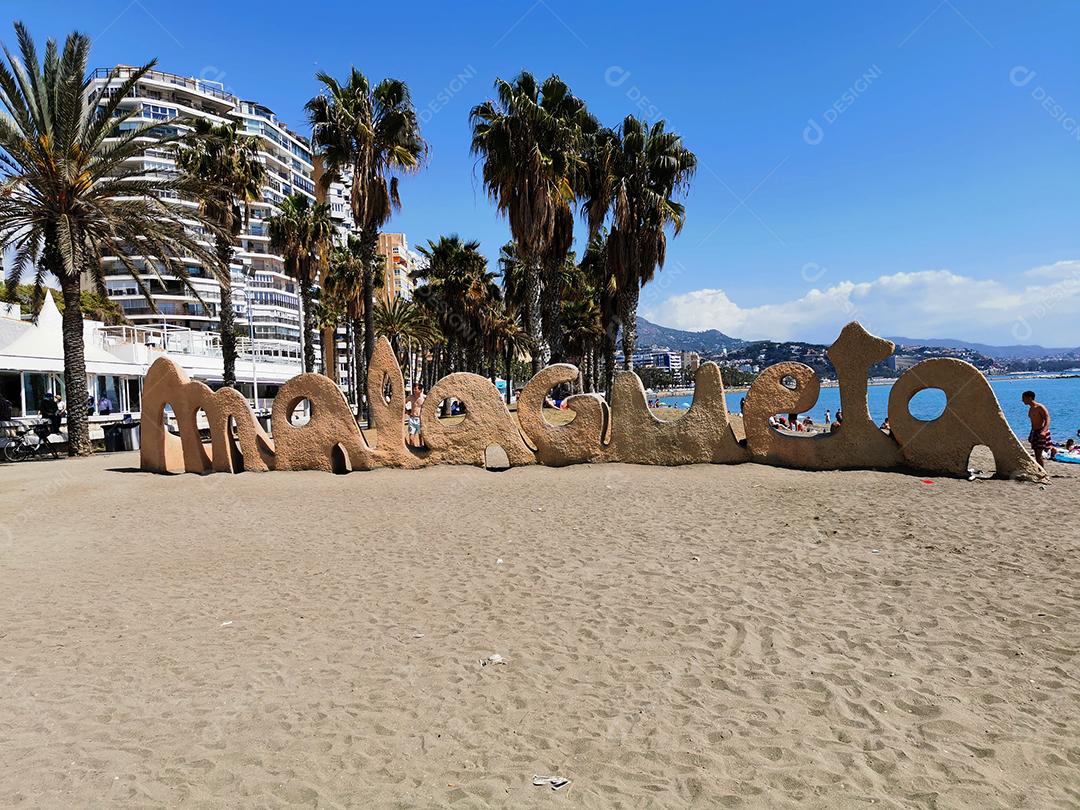 Vista ampla da Praia da Malagueta durante o verão