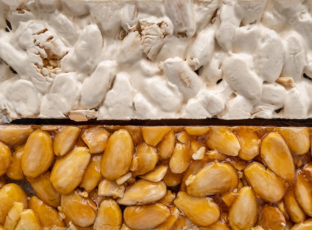 Full Frame de 2 tipos diferentes de Turrones espanhóis.