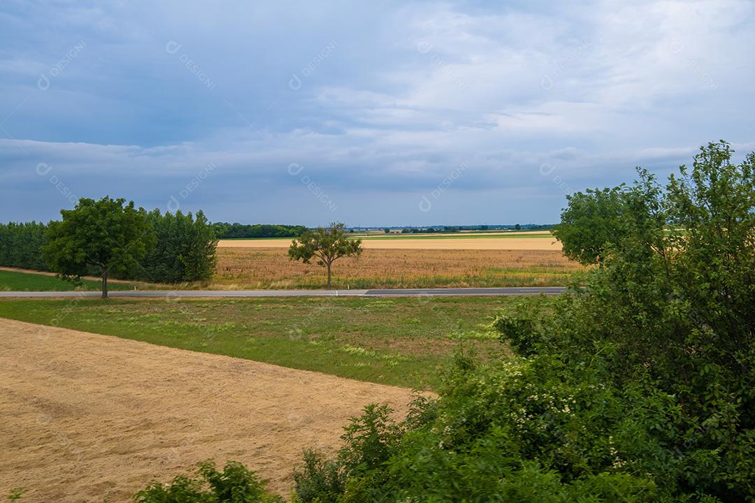 Bela paisagem vista da janela do trem..