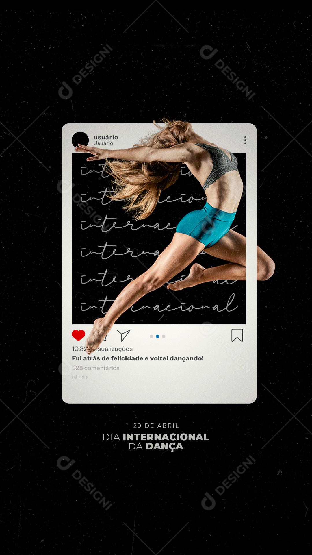 Stories Dia Internacional da Dança 29 de Abril Social Media PSD Editável