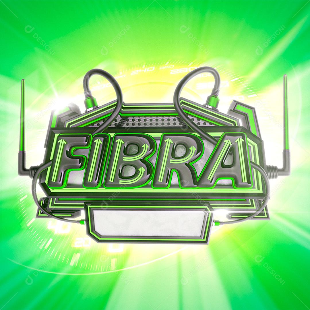 Selo 3D Para Composição Internet Fibra PSD Editável