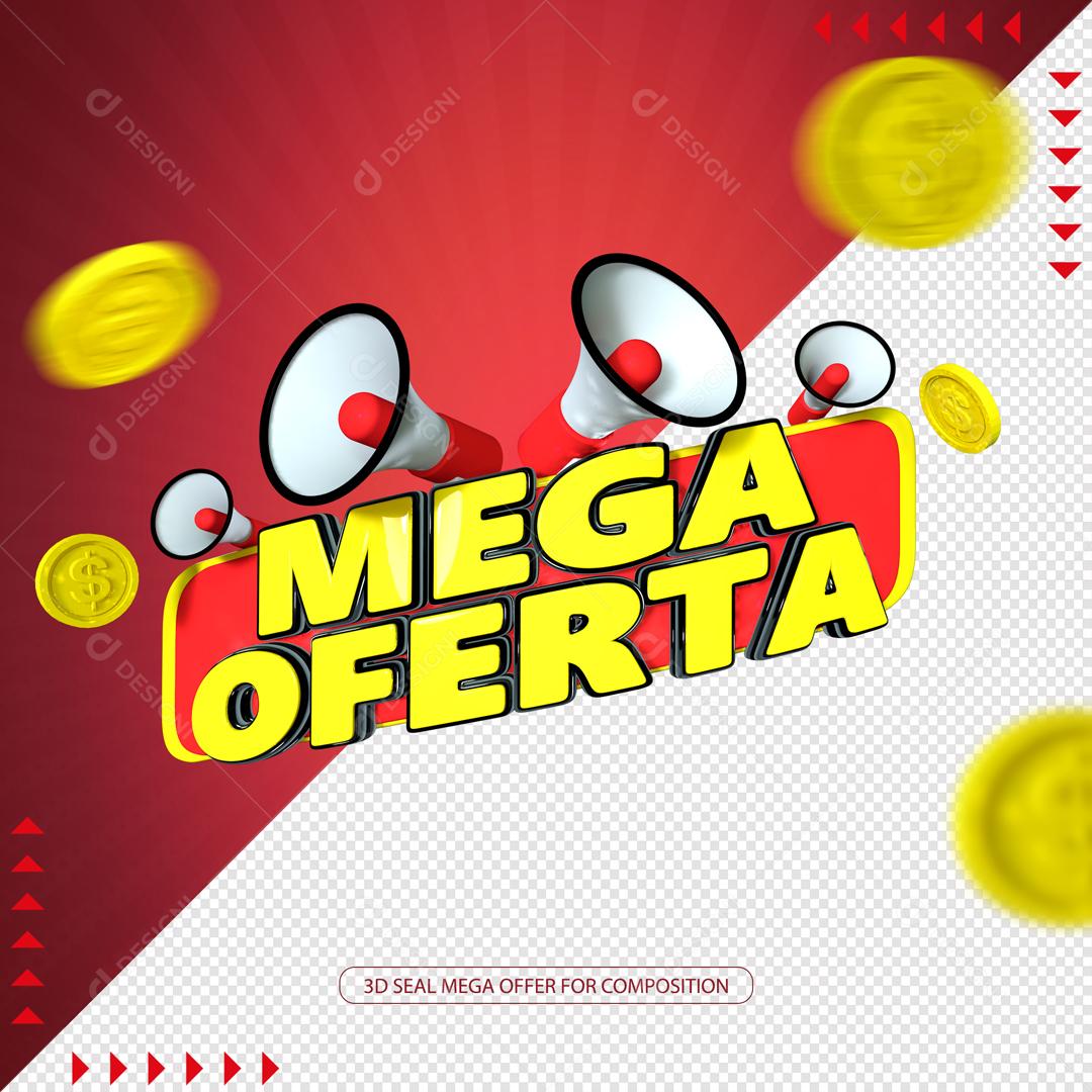 Selo 3D Para Composição Mega Ofertas PSD Editável