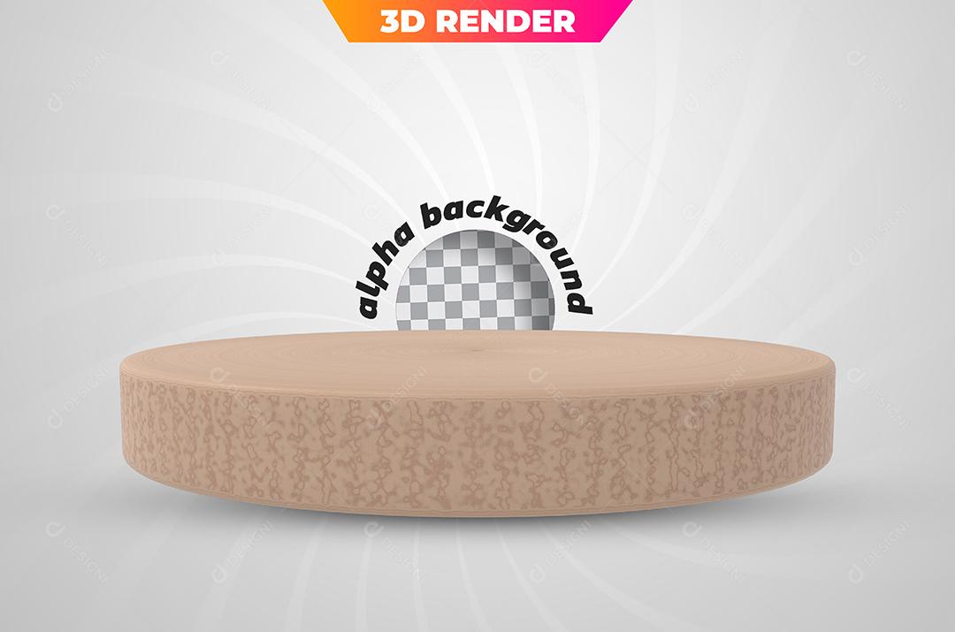 Podium de Madeira Elemento 3D Para Composição PSD