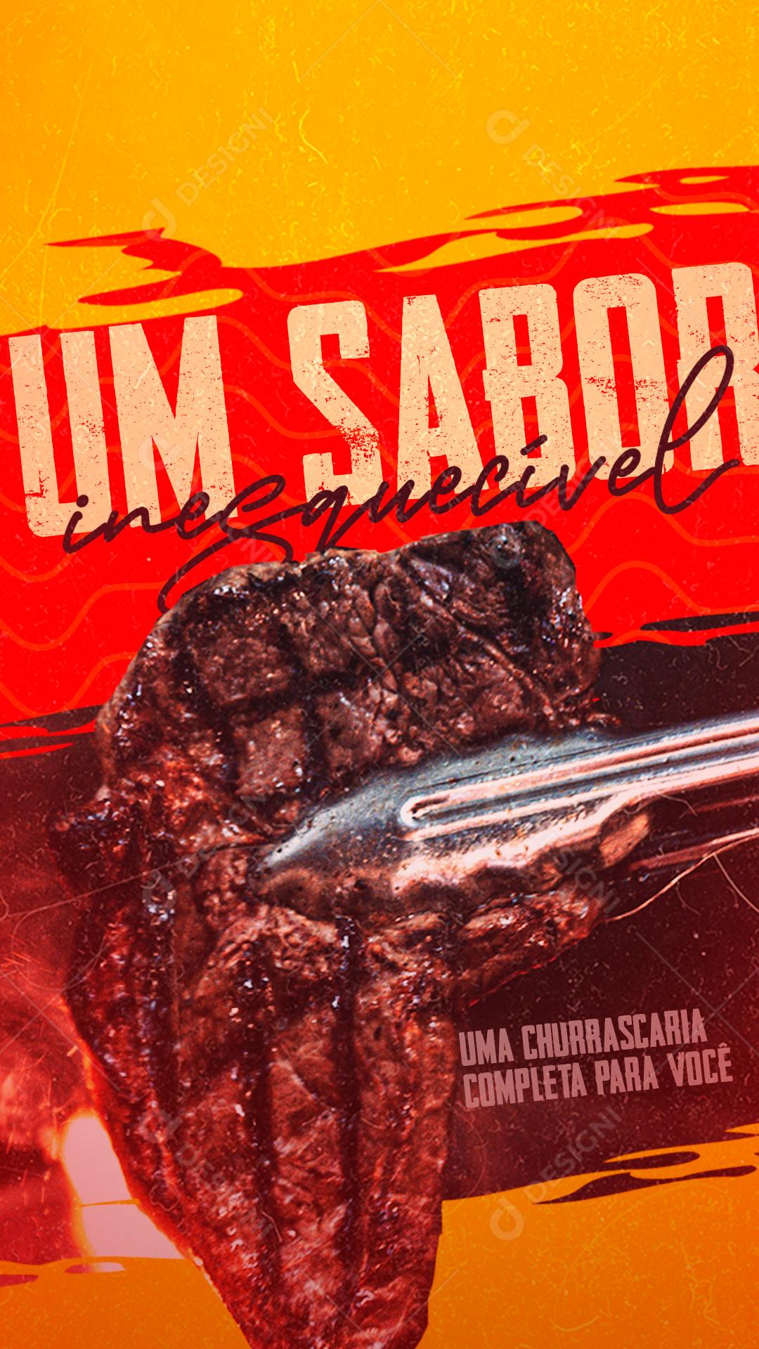 Stories Um Sabor Inesquecível Uma Churrascaria Completa para Você Social Media PSD Editável