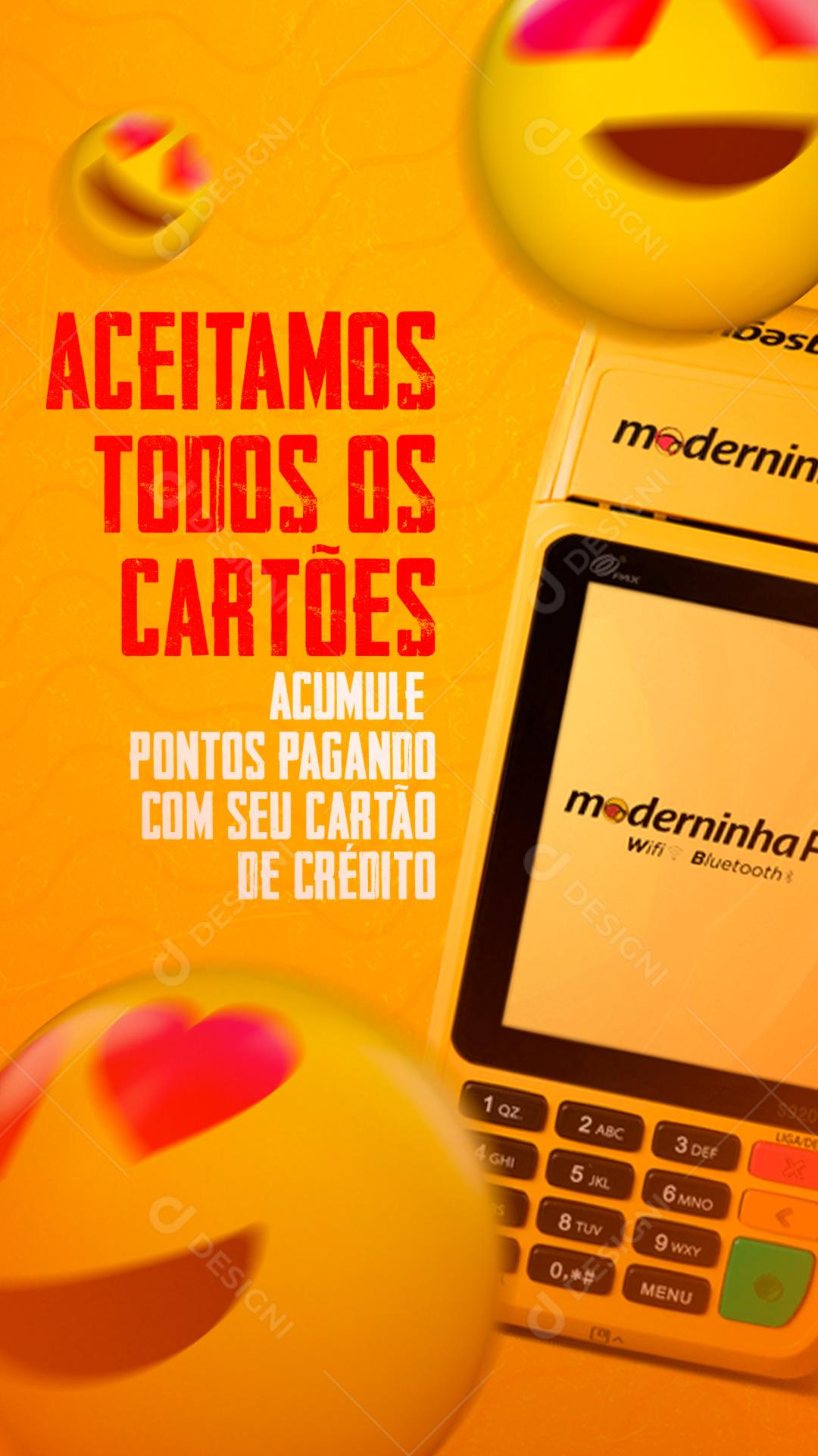 Stories Aceitamos todos os Cartões Churrascaria Social Media PSD Editável