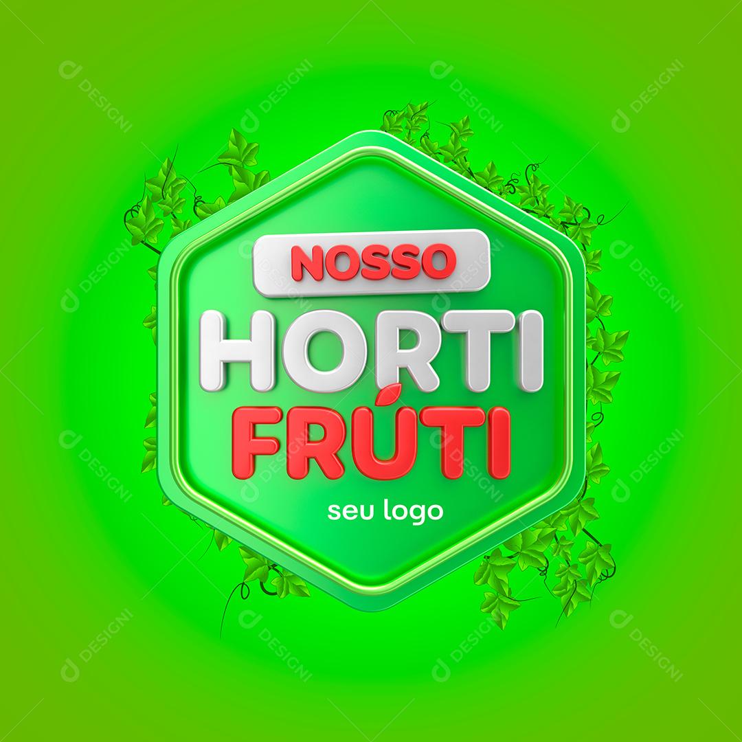 Selo 3D Nosso Hortifrúti Para Composição PSD