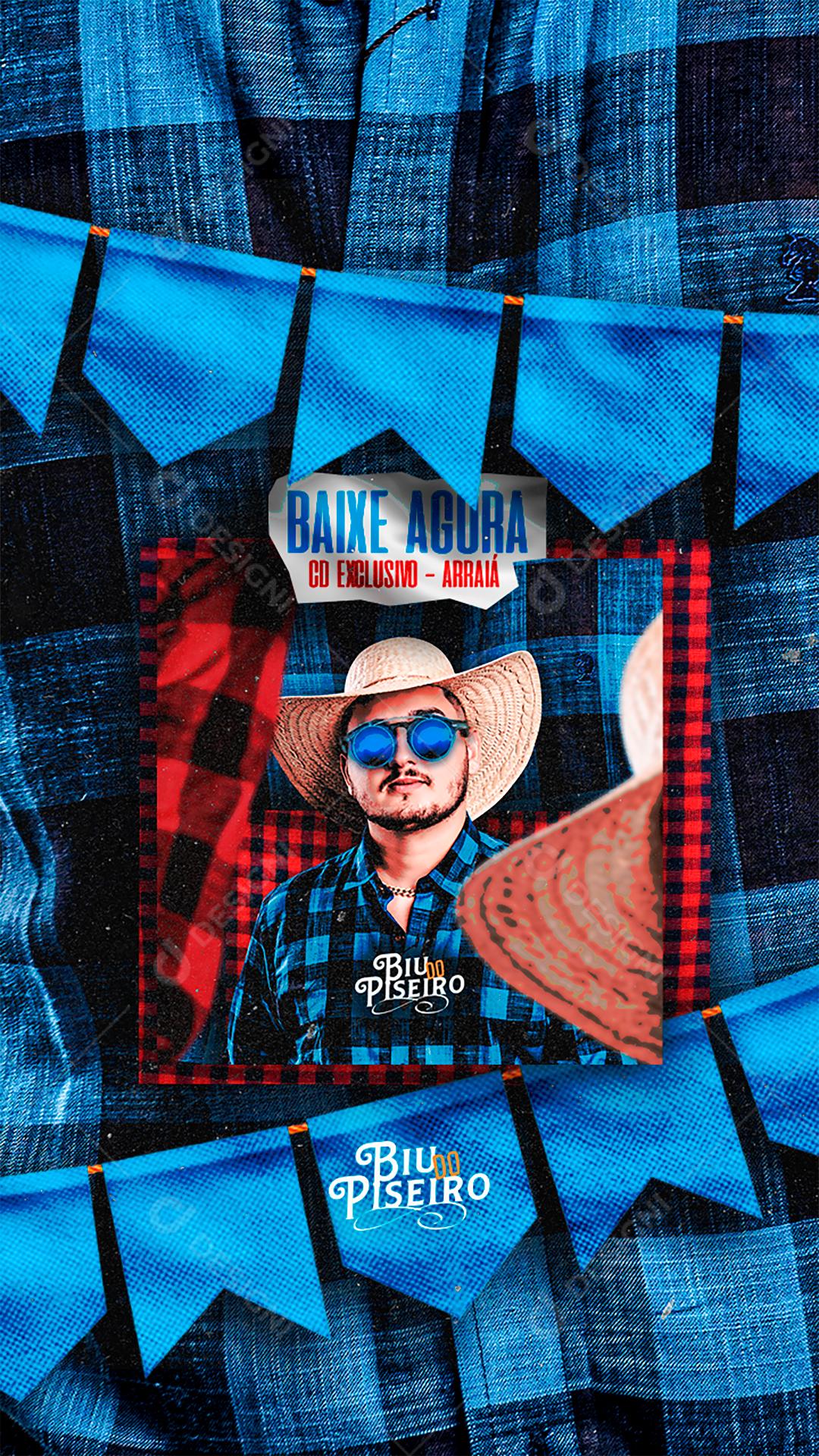 Stories Biu do Piseiro Baixe Agora Cd Flyer Social Media PSD Editável