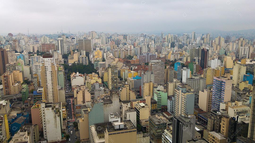 Vista aérea do Skyline do centro de São Paulo;